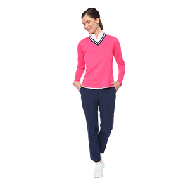 Varsity V-Neck Pullover Top